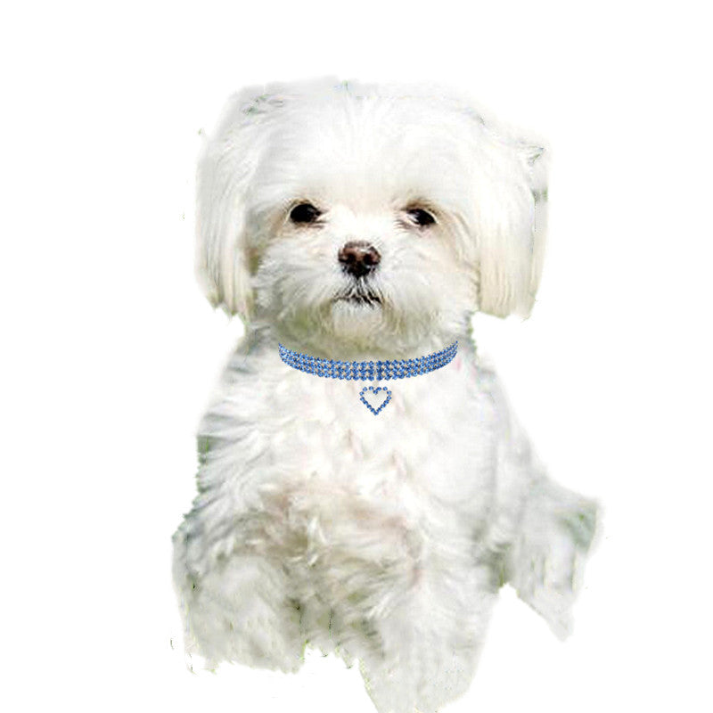 Sparkle Rhinestone Heart Shape Pet Collar