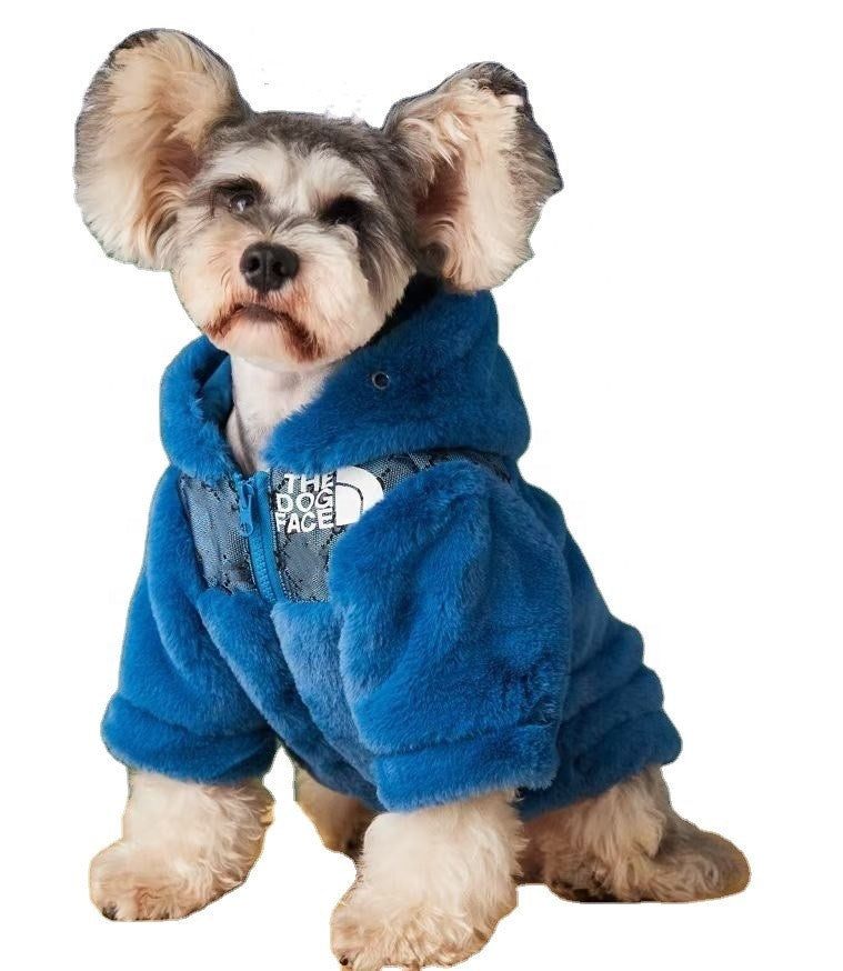 Two-legged fur coat for dogs