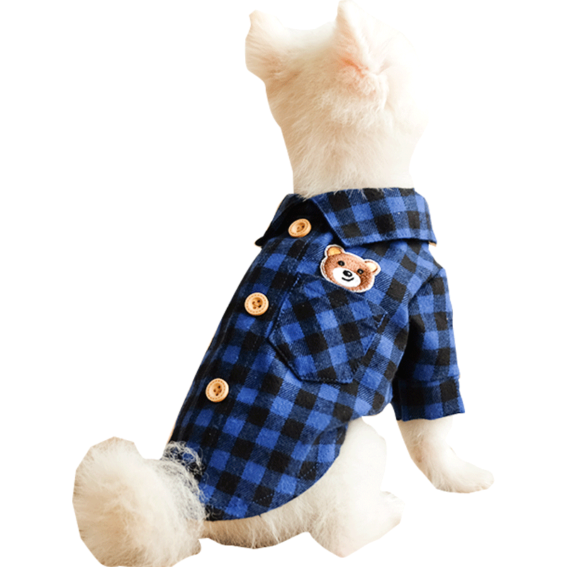 Blue and black plaid shirt