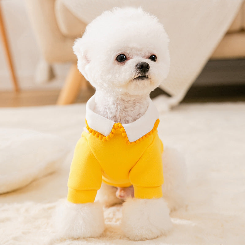 Cartoon Cute Pet Spring Dog Clothes with Sunflower Carrot Lollipop Decoration