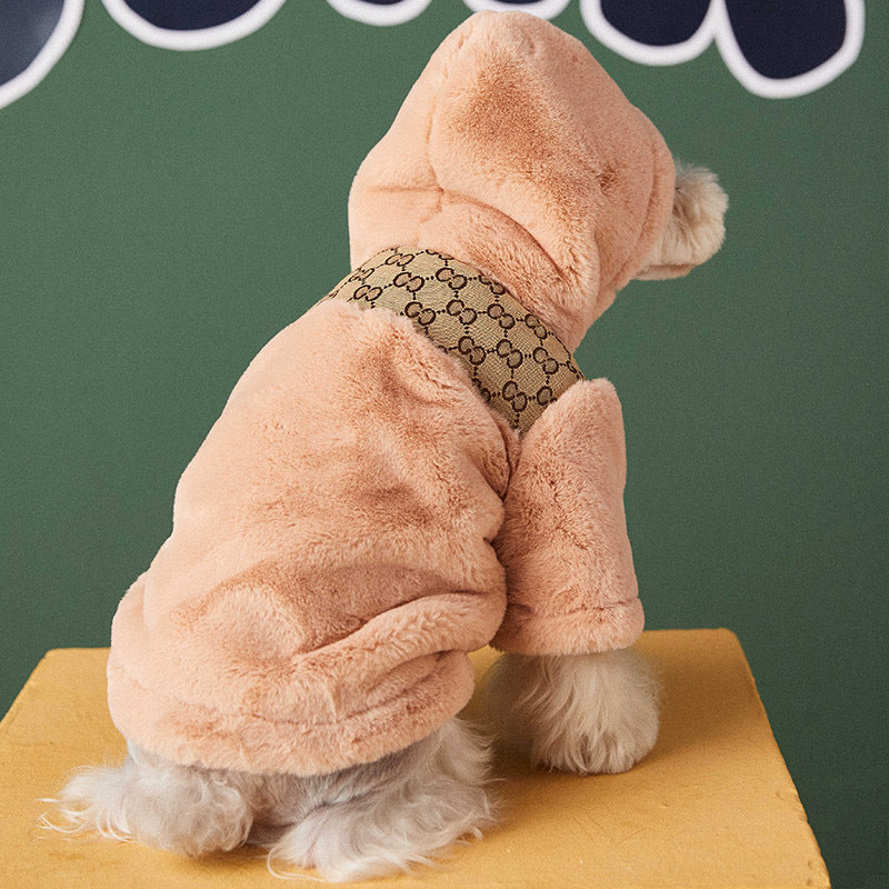 Two-legged fur coat for dogs