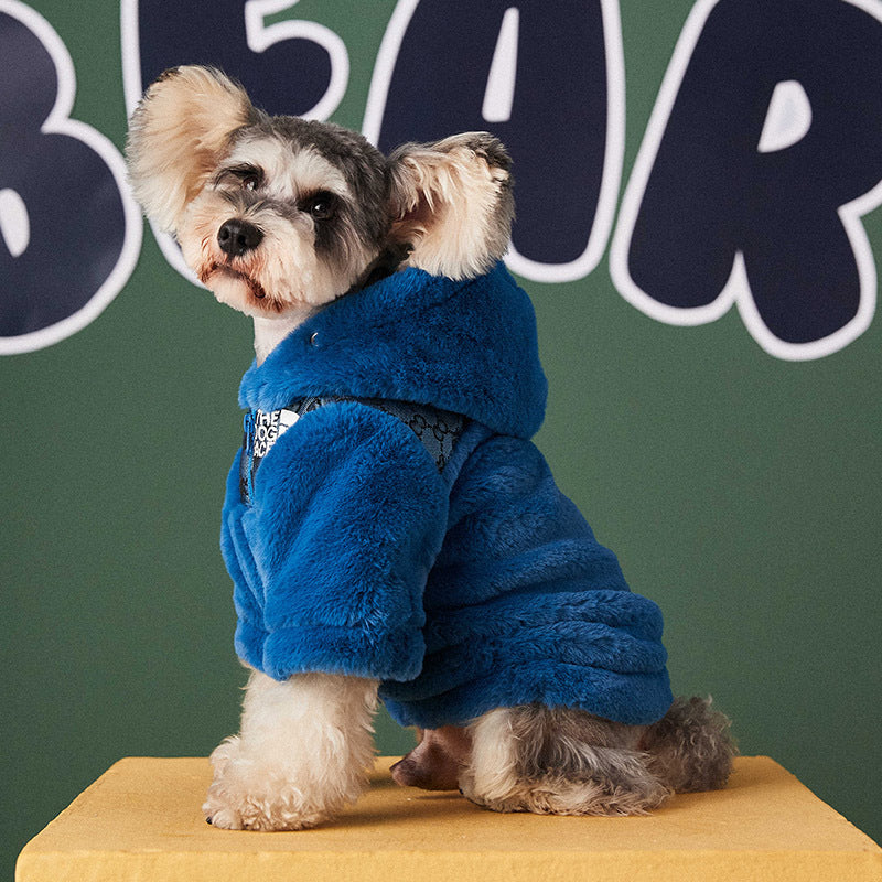 Two-legged fur coat for dogs