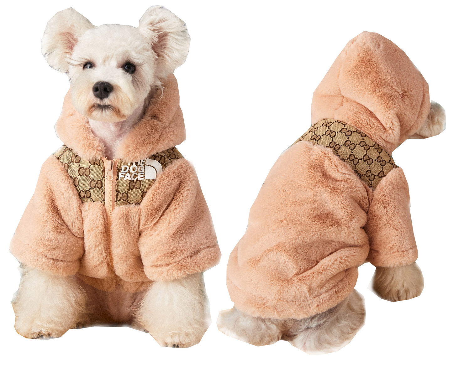 Two-legged fur coat for dogs