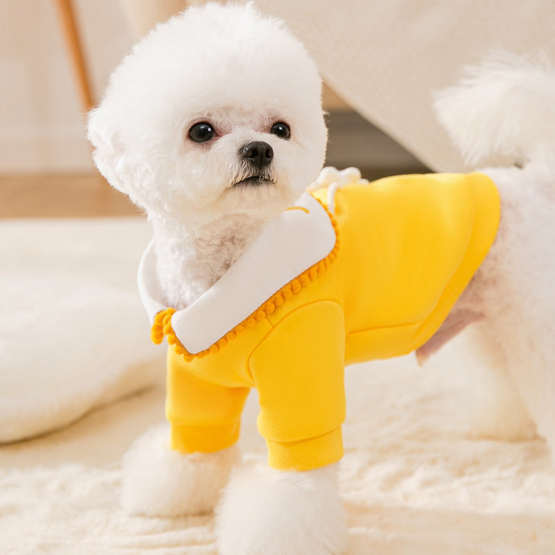 Cartoon Cute Pet Spring Dog Clothes with Sunflower Carrot Lollipop Decoration