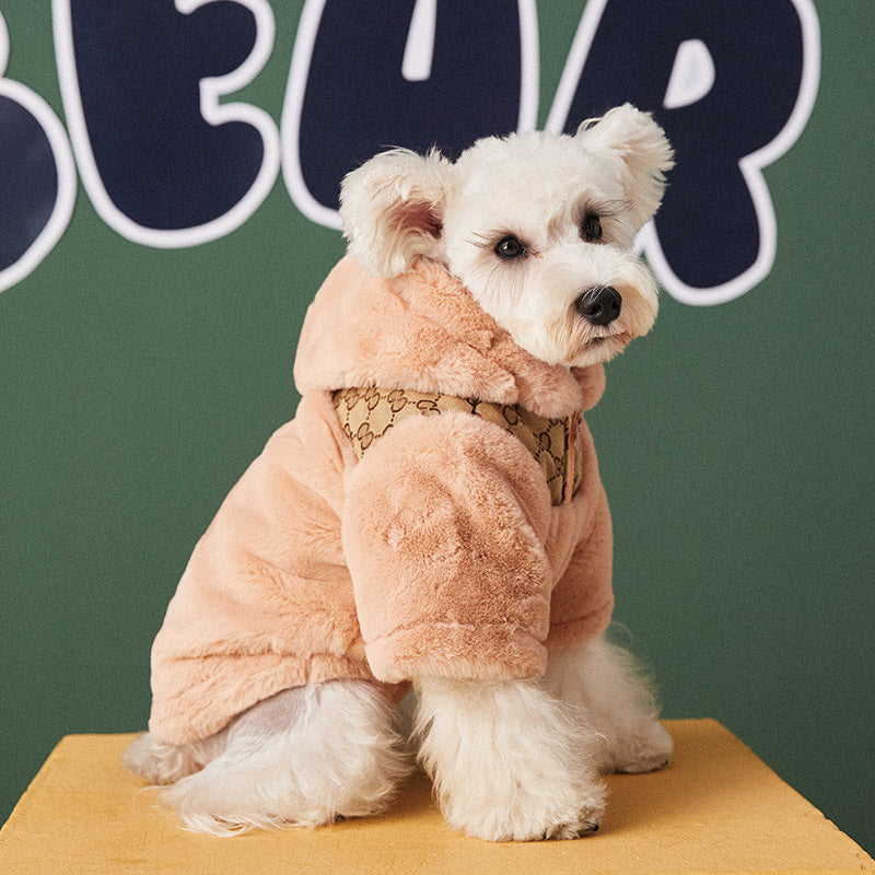 Two-legged fur coat for dogs
