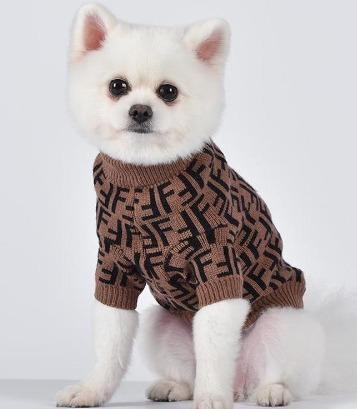 Dog Casual Brown Letter Jumpers